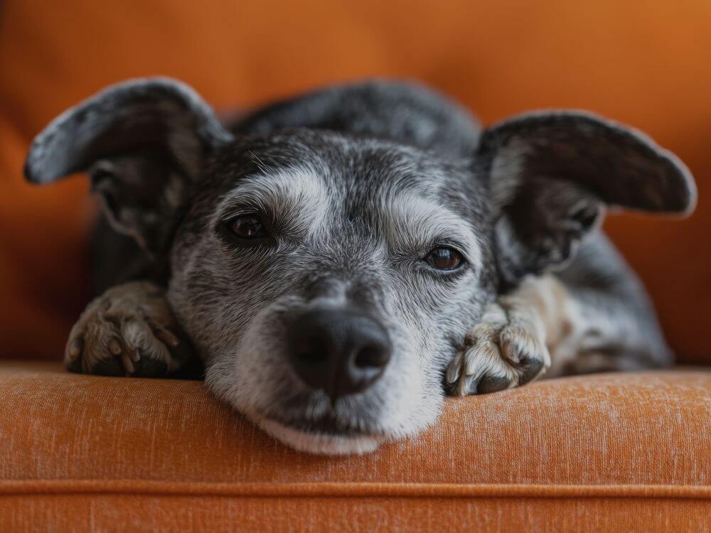 What Age is Considered Senior for Dogs? Dogs lying on a sofa while looking at the camera.